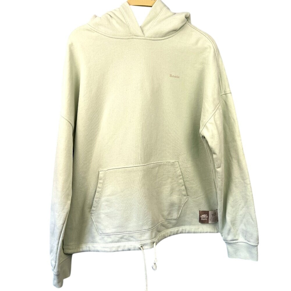 ROOTS Pullover Kanga Hoodie Size M Mint Green Activewear Gorpcore Camping Hiking
